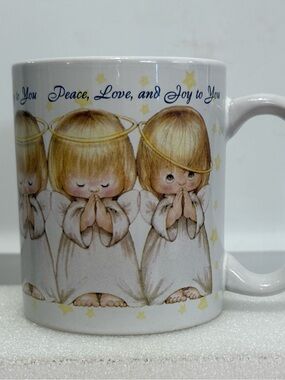 Hallmark Angel Mug “Peace, Love & Joy to You” 10 oz, 4” h x 3.25” w, Wide Handle